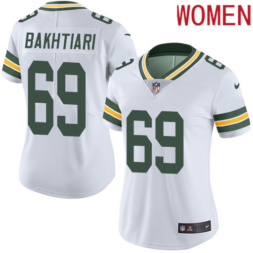 2019 Women Green Bay Packers #69 Bakhtiari White Nike Vapor Untouchable Limited NFL Jersey